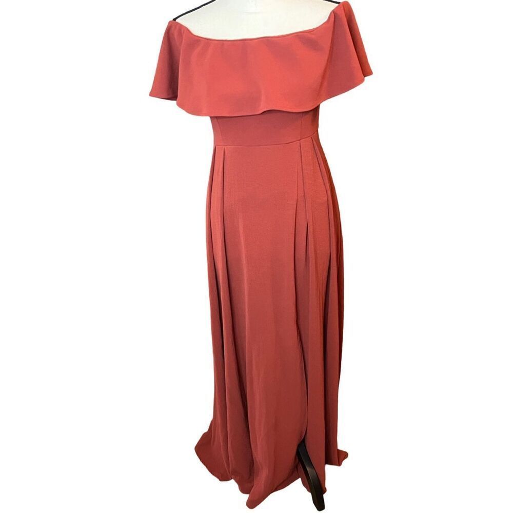 Altar'd State Rust Off-Shoulder Maxi Dress